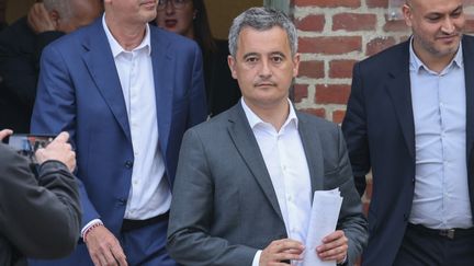 Le ministre de l'Intérieur, Gérald Darmanin, en déplacement à Halluin (Nord), le 11 juin 2024. (DENIS CHARLET / AFP)