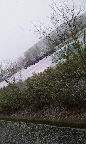 Un internaute capture les premiers flocons de neige tombés à Chartres (Eure-et-Loir), le 15 janvier 2016. (MANOUCH)