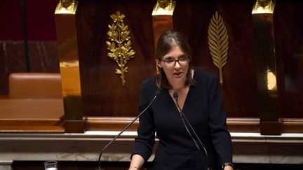 Aurore Bergé, députée La République en marche (LREM) des Yvelines à l'Assemblée nationale, à Paris, le 15 octobre 2019. (CHRISTOPHE ARCHAMBAULT / AFP)