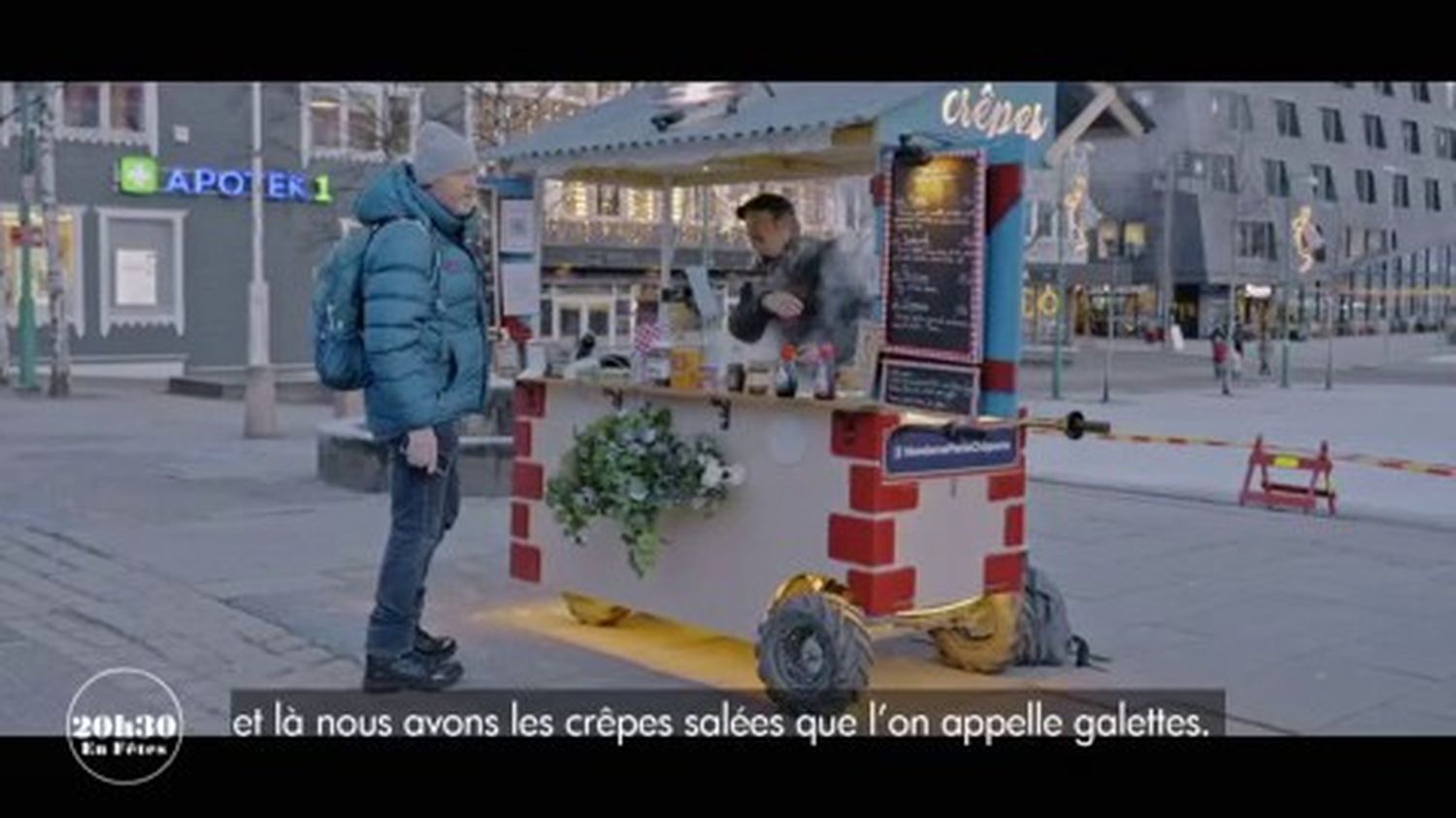 en jul med en fransk street crepe-handler i den arktiske hovedstaden