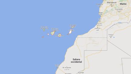 A boat carrying migrants located off the Canary Islands (Spain).  (GOOGLE MAPS)