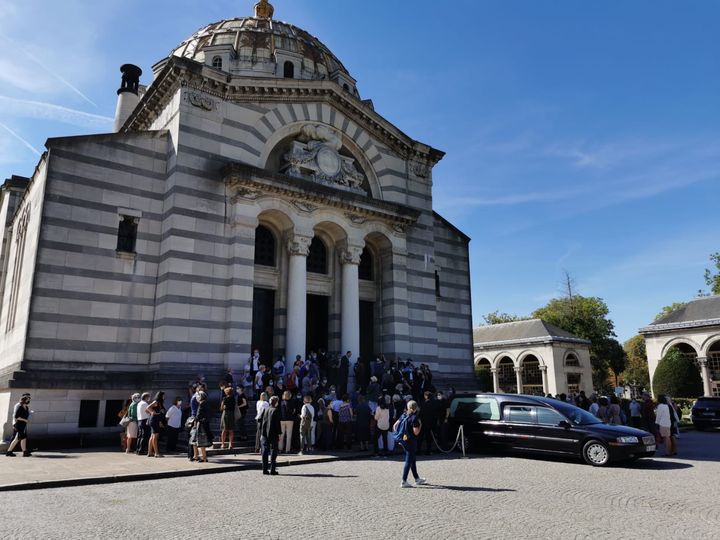 Les obsèques de Gisèle Halimi ont été célébrées le 6 août, au crematorium du Père Lachaise à Paris. (LEO TESCHER / RADIOFRANCE)