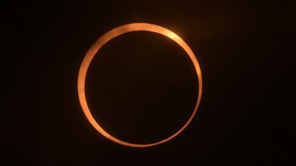 Zonsverduistering op 2 oktober 2024 vanuit de provincie Santa Cruz in Argentinië. (Juan Mabromata/AFP)