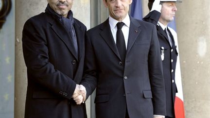 Nicolas Sarkozy avec le Premier ministre éthiopien Meles Zenawi, à l'Elysée le 15 décembre 2009. (AFP - Gérard Cerles)