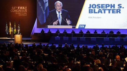 &nbsp; (Joseph Blatter ce mercredi lors du 65e congrès de la Fifa au Brésil. © REUTERS/Paulo Whitaker)