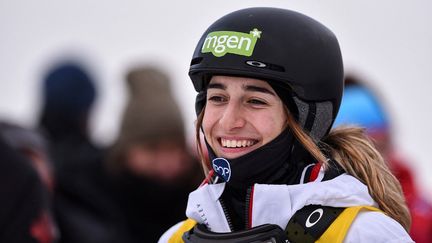 La skieuse française Perrine Laffont à Park City, à Calgary (Canada), le 1er février 2020. (BRETT HOLMES / ICON SPORTSWIRE / AFP)