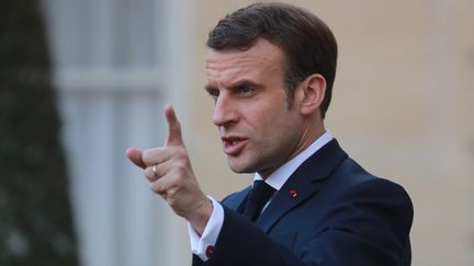 Emmanuel Macron à l'Elysée le 29 janvier 2020 (LUDOVIC MARIN / AFP)