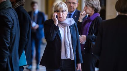 La députée LREM Claire O'Petit dans la salle des quatre colonnes à l'Assemblée nationale, le 20 février 2018. (MAXPPP)