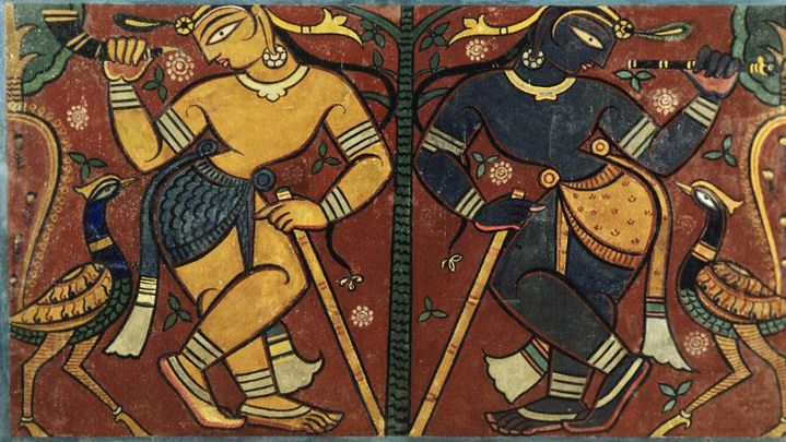 Reproduction de "Krishna and Balarama" peinture de l'artiste indien Jamini Roy (1887-1972)
 (A. Sverdlov / RIA NOVOSTI)