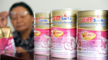 Des boites de lait maternisé chinois Sanlu, frelaté (septembre 2008) (AFP)