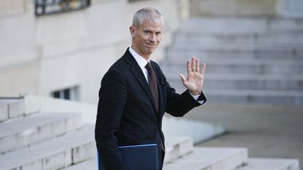 &nbsp;Franck Riester, Ministre de la Culture, à la sortie du conseil des ministres sur le perron de l'Elysee, le 20 novembre 2019. (SEBASTIEN MUYLAERT / MAXPPP)