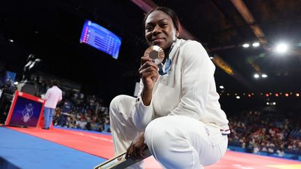 Clarisse Agbégnénou a glané le bronze dans sa catégorie, le 30 juillet. (JACK GUEZ / AFP)