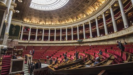 L'hémicycle de l'Assemblée nationale à Paris, le 10 octobre 2017 (illustration). (BERTRAND GUAY / AFP)