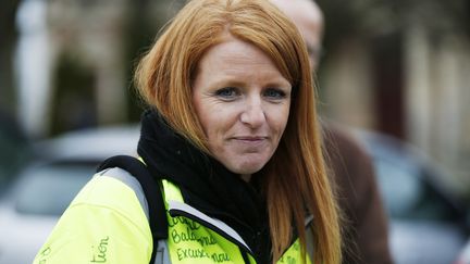 Ingrid Levavasseur, tête de liste du "Ralliement d'initiative citoyenne" (RIC) aux élections européennes. (CHARLY TRIBALLEAU / AFP)