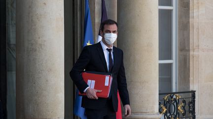 Le ministre de la Santé, Olivier Véran, le 24 mars 2021 à l'Elysée, à Paris. (ANDREA SAVORANI NERI / NURPHOTO (AFP))