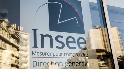 Le logo de l'Institut national de la statistique et des études économiques (Insee), photographié le 14 juin 2019 à Montrouge (Hauts-de-Seine). (AURORE MESENGE / AFP)