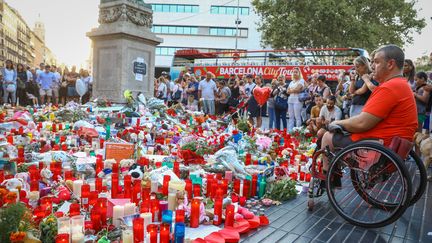 Hommage aux victimes de l'attentat des ramblas à Barcelone, le 20 aout 2017 (MAXPPP)