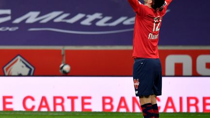 Yusuf Yazici célèbre son but contre Dijon, dimanche 31 janvier 2021 (DENIS CHARLET / AFP)