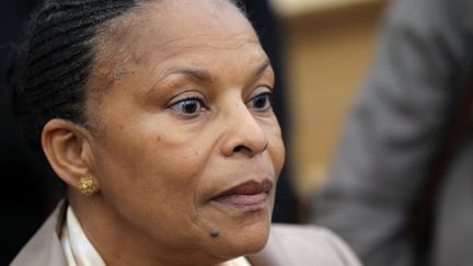 Christiane Taubira, la ministre de la Justice, le 24 janvier 2013 &agrave; Ajaccio (Corse-du-Sud). (PASCAL POCHARD-CASABIANCA / AFP)