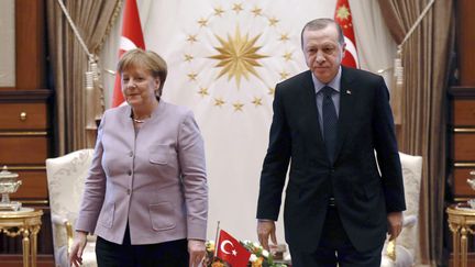 Angela Merkel et Recep Tayyip Erdogan à Ankara (Turquie), le 2 février 2017 (ADEM ALTAN / AFP)