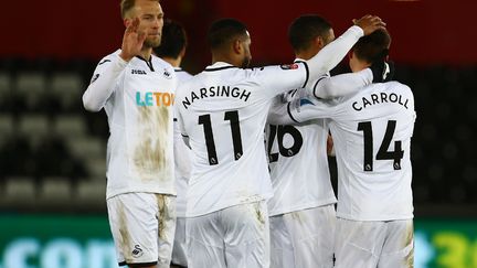 Les joueurs de Swansea (GEOFF CADDICK / AFP)