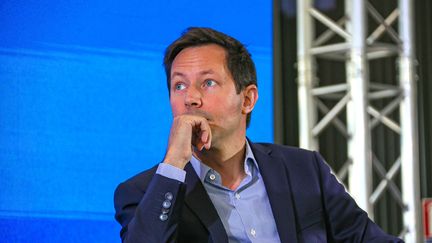 François-Xavier Bellamy, head of the Republican list in the European elections, in Valence (Drôme), October 1, 2023. (NICOLAS GUYONNET / HANS LUCAS / AFP)