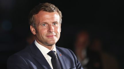 Le président français, Emmanuel Macron, lors d'un discours à Beyrouth, au Liban, le 6 août 2020. (THIBAULT CAMUS / POOL / AFP)