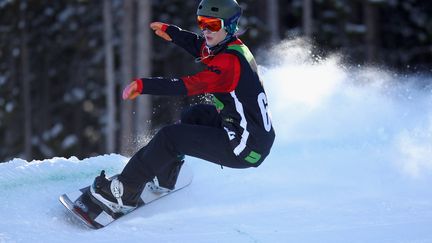 La snowboardeuse Brenna Huckaby à Breckenridge (Colorado), le 15 décembre 2017. (EZRA SHAW / GETTY IMAGES NORTH AMERICA)