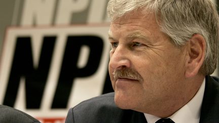 Le d&eacute;put&eacute; europ&eacute;en allemand&nbsp;Udo Voigt, membre du parti d'extr&ecirc;me-droite NPD, en septembre 2007. (MORRIS MACMATZEN / REUTERS)