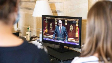 Ambiance à l' Assemblee Nationale lors de la declaration de politique generale du Premier Ministre Jean Castex, le 15 juillet 2020. (CHRISTOPHE MORIN / MAXPPP)