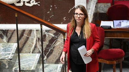 Aurore Bergé à l'Assemblée nationale le 3 octobre 2022.&nbsp; (ALAIN JOCARD / AFP)