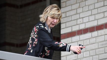 La patronne de l'agence Bestimage, Michèle Marchand, alors conseillère du candidat à la présidentielle Emmanuel Macron, le 22 avril 2017 au Touquet (Pas-de-Calais). (ERIC FEFERBERG / AFP)