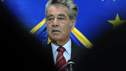 Le président Heinz Fischer le 16 octobre 2009 lors d'un discours à Vienne (AFP / Samuel Kubani)