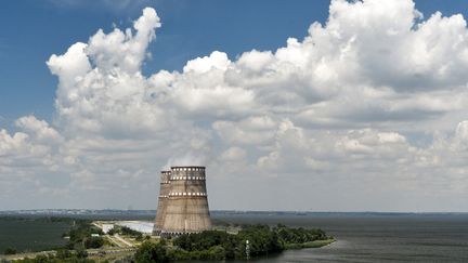 Deux tours de refroidissement de la centrale nucléaire de Zaporijjia (Ukraine), le 9 juillet 2019. (DMYTRO SMOLYENKO / NURPHOTO / AFP)