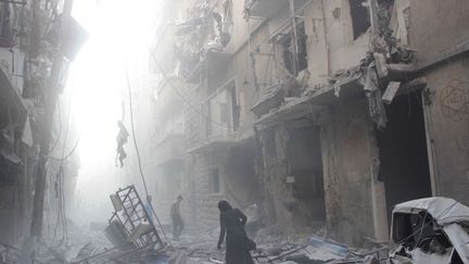 Une rue d'Alep (Syrie), le 15 juillet 2014. (KARAM AL-MASRI / AFP)