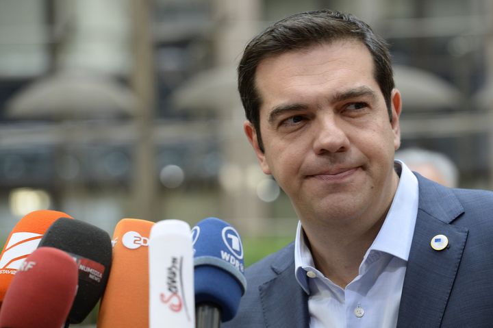 Le Premier ministre grec, Alexis Tsipras, le 12 juillet 2015 &agrave; Bruxelles (Belgique). (THIERRY CHARLIER / AFP)