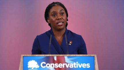 Kemi Badenoch, nouvelle cheffe du Parti conservateur, à Londres (Royaume-Uni), le 2 novembre 2024. (BENJAMIN CREMEL / AFP)