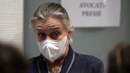 La pneumologue&nbsp;Irène Frachon au palais de justice de Paris avant l'annonce du jugement dans l'affaire dite du "Mediator", le 29 mars 2021. (THOMAS COEX / AFP)