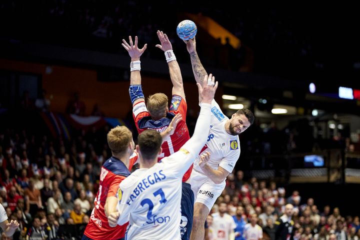 Élohim Prandi avec les Bleus face à la Norvège lors de l'Euro 2020, à Trondheim (OLE MARTIN WOLD / NTB SCANPIX)