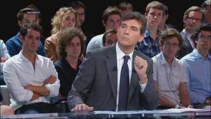 Arnaud Montebourg sur le plateau de "Des paroles et des actes, le débat de sprimaires". (FranceTV)