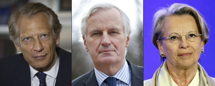 De gauche à droite, Dominique de Villepin (2013), Michel Barnier (2014), Michèle Alliot-Marie (2014) (JOEL SAGET / AFP)