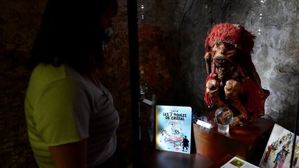 Momie exposée au zoo&nbsp; de&nbsp;Pairi Daiza&nbsp;en Belgique, présentée comme celle ayant inspiré Hergé pour son personnage de&nbsp;Rascar Capac (JOHN THYS / AFP)