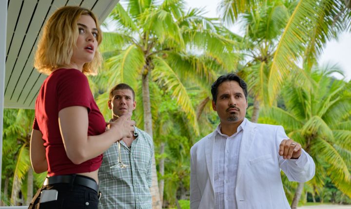 Lucy Hale, Austin Stowell et Michael Peña dans "Nightmare Island" de&nbsp;Jeff Wadlow. (Copyright 2020 Sony Pictures Entertainment Deutschland GmbH)