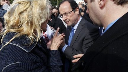 François Hollande à Hirson (Aisne) le 24 avril (KENZO TRIBOUILLARD / AFP)