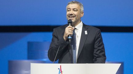 Etienne Thobois, directeur de Paris 2024, lors de la présentation de la candidature française, le 17 février 2015 à Paris. (ETIENNE LAURENT / EPA)