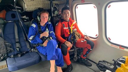 La monitrice de plongée, Kristine Grodem, lors de son sauvetage à Mersing (Malaisie), le 7 avril 2022. (HANDOUT / MALAYSIAN MARITIME ENFORCEMENT A / AFP)