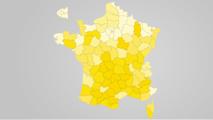 CARTE. Législatives : découvrez la participation au premier tour à midi, département par département (NICOLAS ENAULT / CARTO)