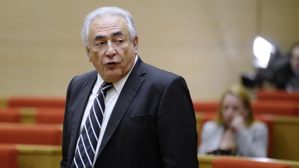 L'ancien patron du FMI&nbsp;Dominique Strauss-Kahn lors de son audition au S&eacute;nat le 26 juin 2013. (MARTIN BUREAU / AFP)