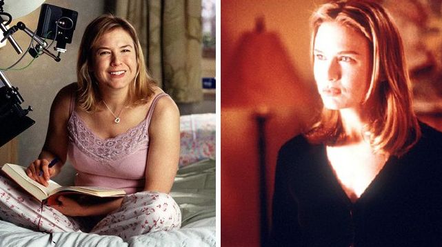 Ren&eacute;e Zellweger dans "Le Journal de Bridget Jones" (2001)&nbsp;et "Jerry Maguire" (1996). (SIPA)