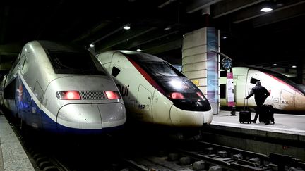 Deux TGV dans la gare Montparnasse, à Paris, le 5 décembre 2019. (PHILIPPE LOPEZ / AFP)